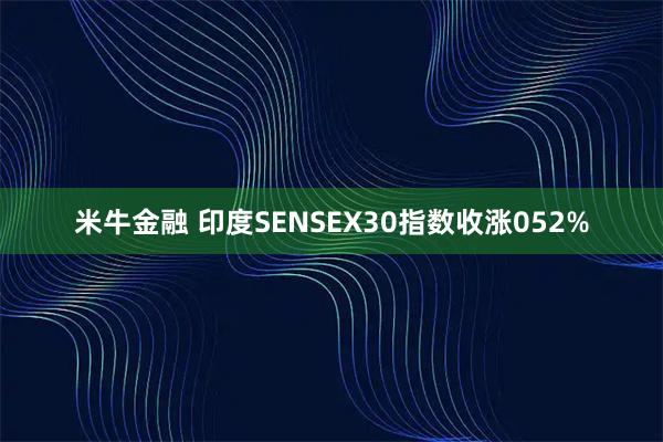 米牛金融 印度SENSEX30指数收涨052%