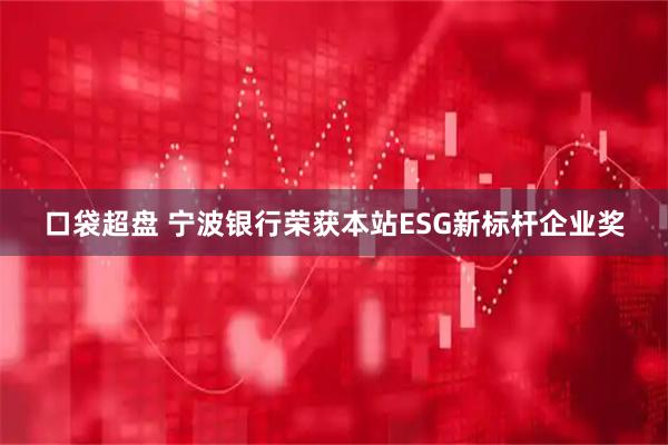 口袋超盘 宁波银行荣获本站ESG新标杆企业奖