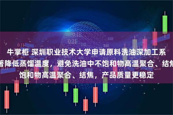 牛掌柜 深圳职业技术大学申请原料洗油深加工系统及方法专利，显著降低蒸馏温度，避免洗油中不饱和物高温聚合、结焦，产品质量更稳定